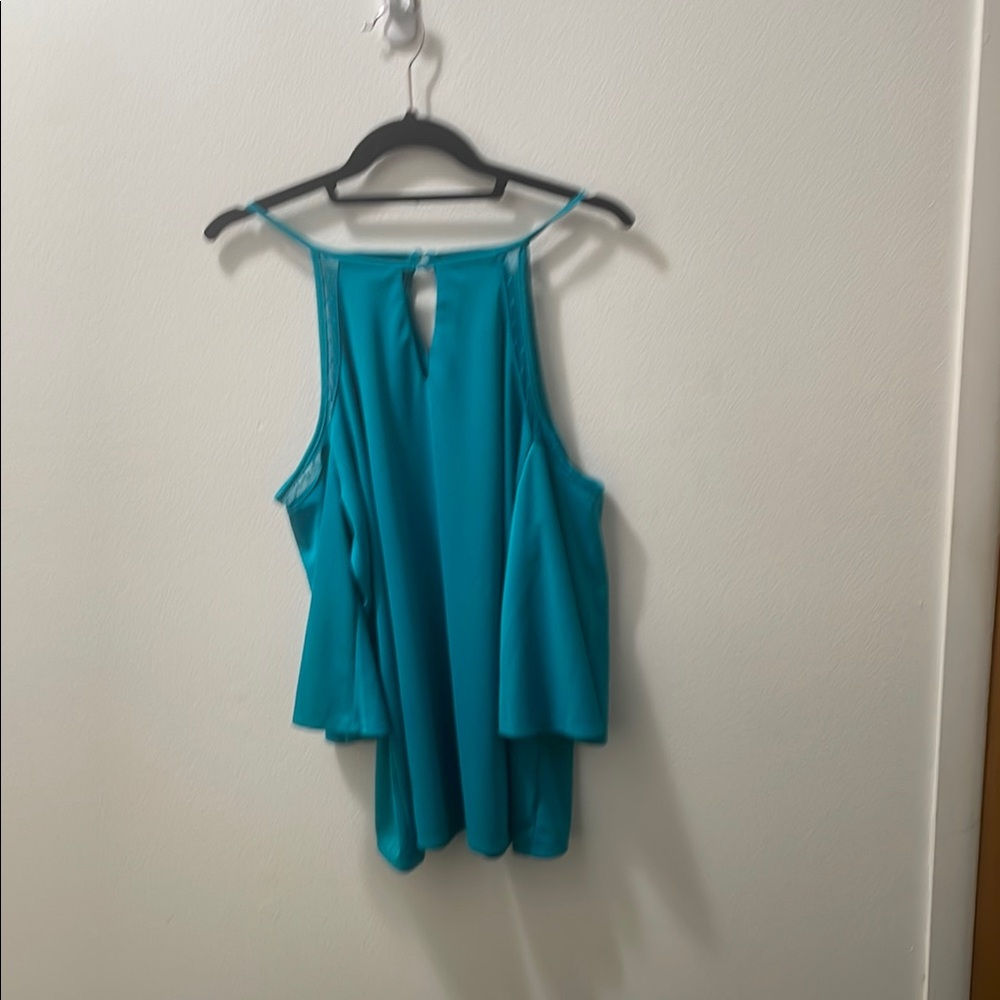 Teal shoulders out Women's Top